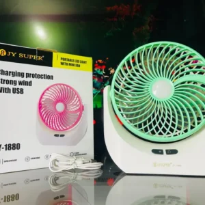 Lithium Rechargeable Mini Table Fan with LED Light (JY-1880)
